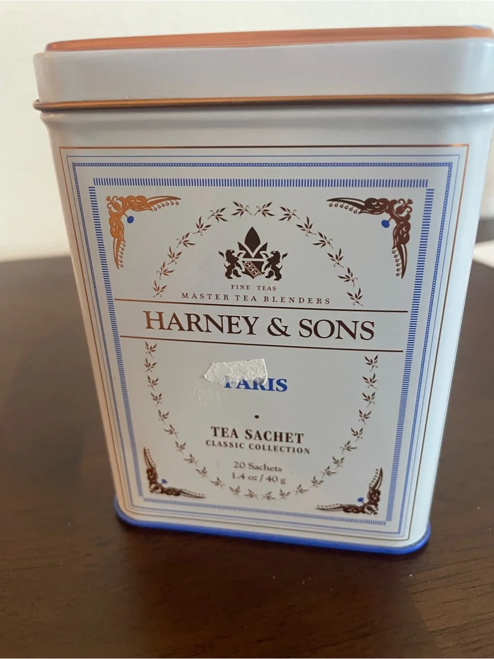 Garnet & Sons, Blue and Copper Tea Tin